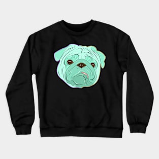 cyan puppy face Crewneck Sweatshirt